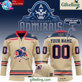 Milwaukee Admirals New 2024 Beige Alternate Hockey Jersey