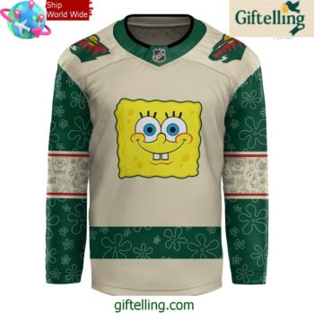 Minnesota Wild Spongebob 25th Anniversary Special Hockey Jersey