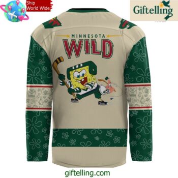 Minnesota Wild Spongebob 25th Anniversary Special Hockey Jersey