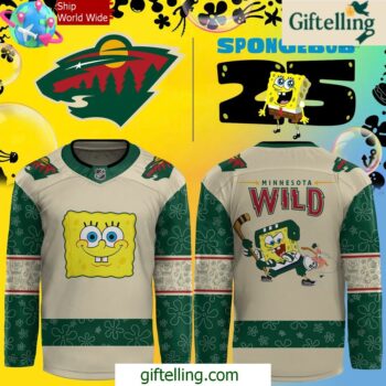 Minnesota Wild Spongebob 25th Anniversary Special Hockey Jersey