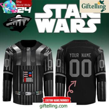 Minnesota Wild x Star Wars Night 2024 Black Hockey Jersey