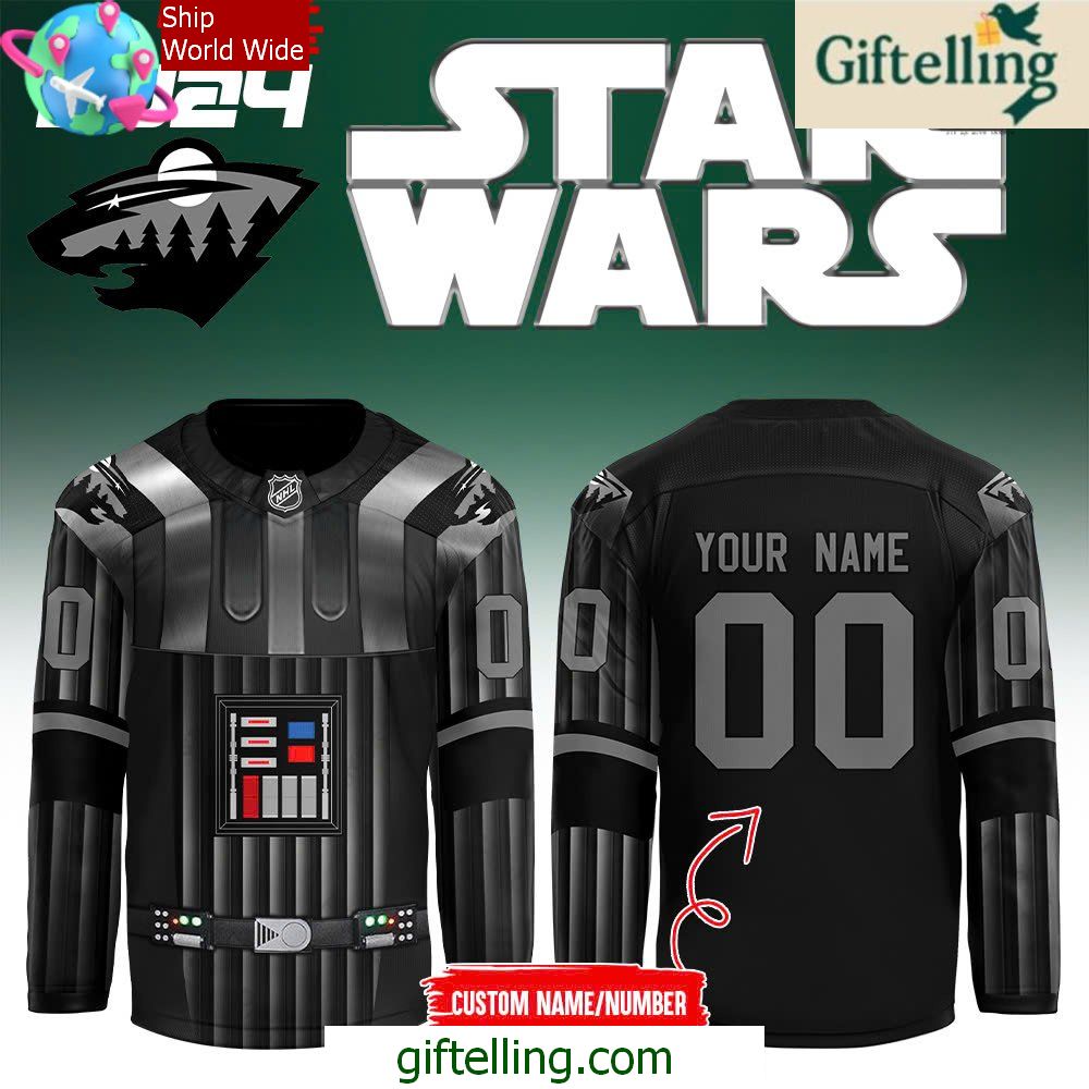 Minnesota Wild x Star Wars Night 2024 Black Hockey Jersey