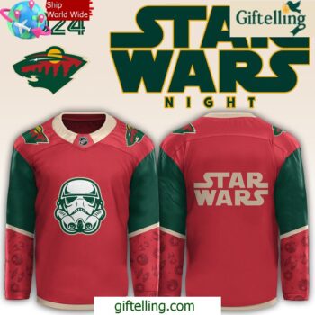 Minnesota Wild x Star Wars Night 2024 Red Hockey Jersey