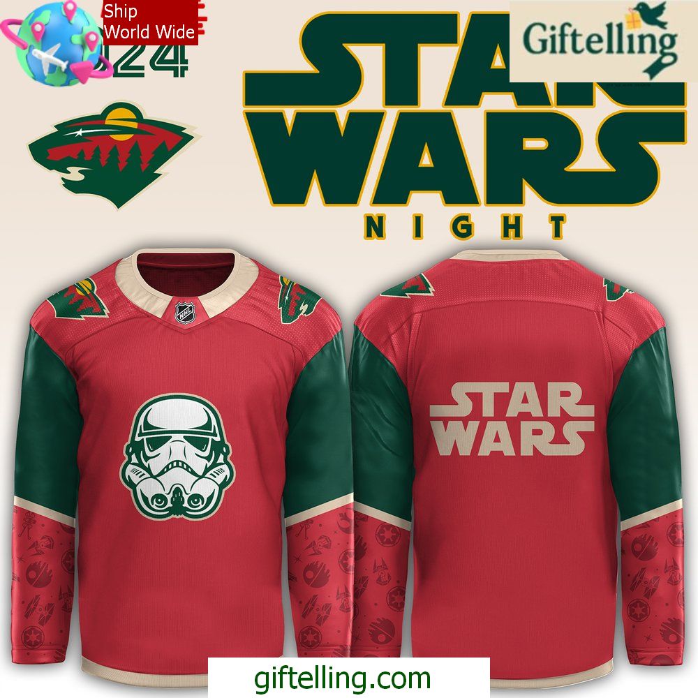 Minnesota Wild x Star Wars Night 2024 Red Hockey Jersey