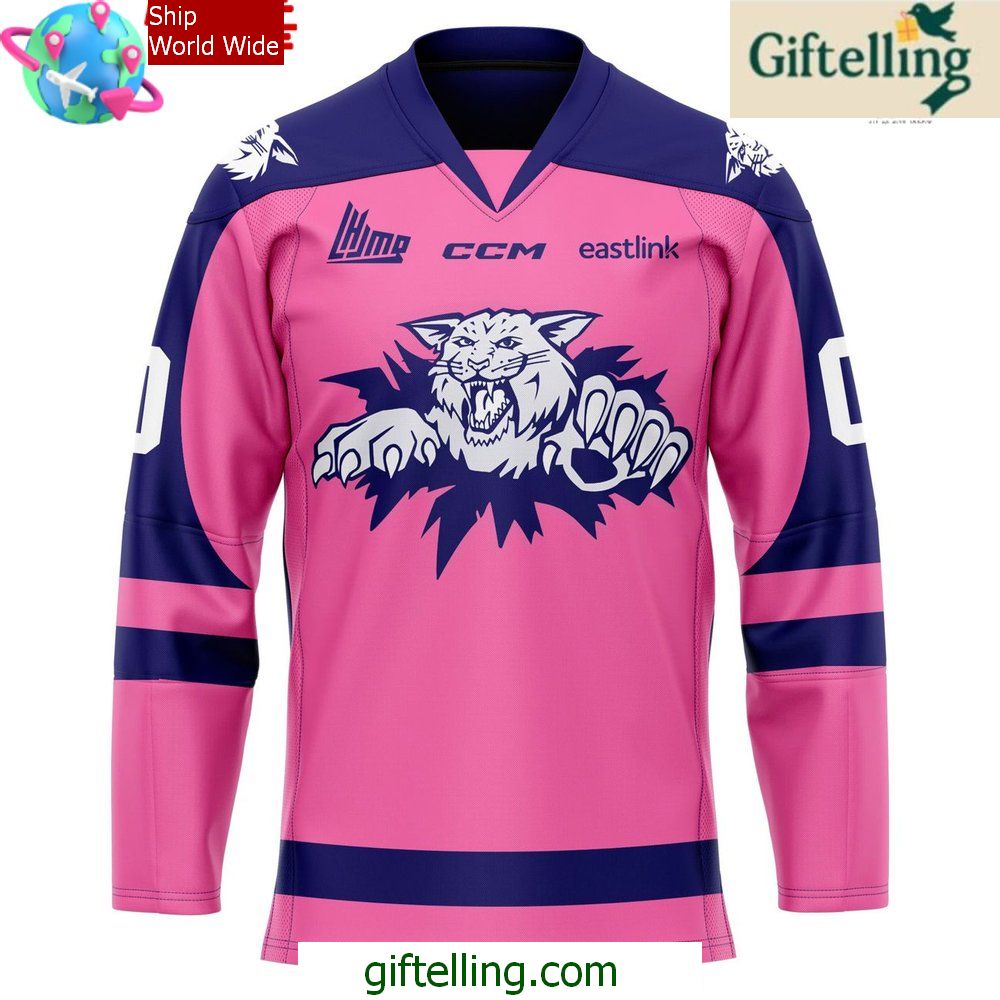 Moncton Wildcats Pink in the Rink 2025 Hockey Jersey Moncton Wildcats Pink in the Rink 2025 Hockey Jersey