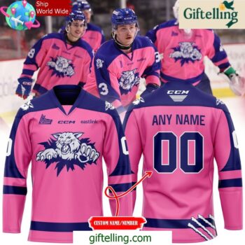 Moncton Wildcats Pink in the Rink 2025 Hockey Jersey