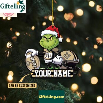 New Orleans Saints x The Grinch Christmas Acrylic Ornament