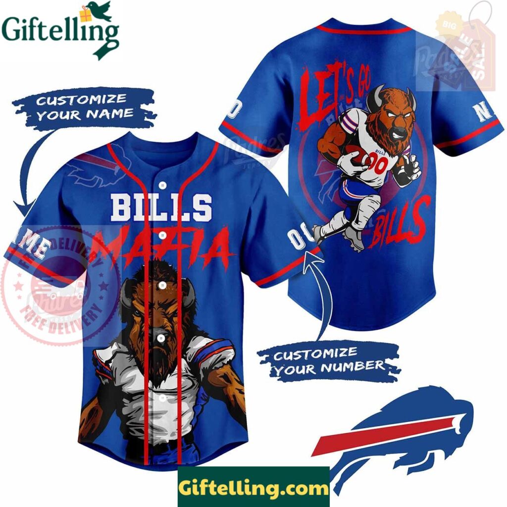 NFL Buffalo Bills Mafia Custom Baseball Jersey