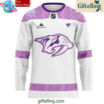 Nashville Predators Hockey Fights Cancer Special Hockey Jersey