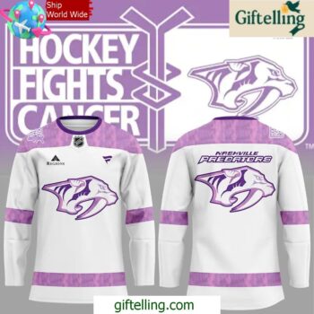 Nashville Predators Hockey Fights Cancer Special Hockey Jersey