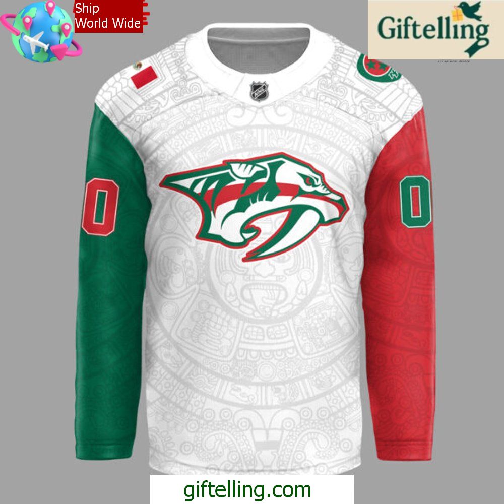 Nashville Predators Mexican Heritage Night 2025 Hockey Jersey Nashville Predators Mexican Heritage Night 2025 Hockey Jersey