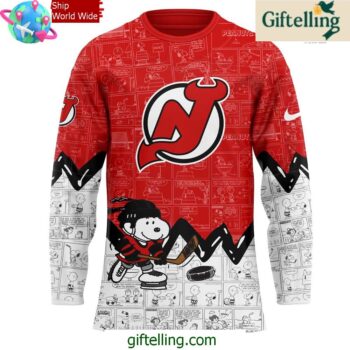 New Jersey Devils Anniversary of Peanuts Special Hockey Jersey