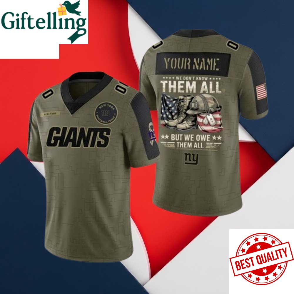 New York Giants Veterans Day Salute To Service Personalized Football Jersey