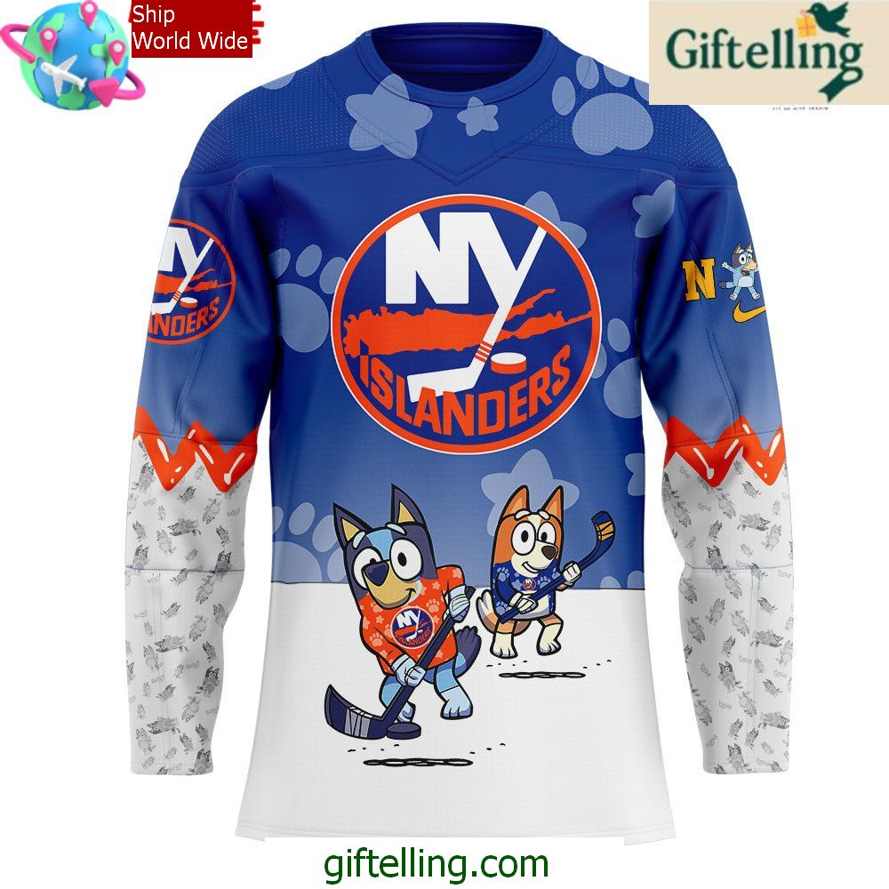 New York Islanders Bluey and Bingo Special Jersey New York Islanders Bluey and Bingo Special Jersey