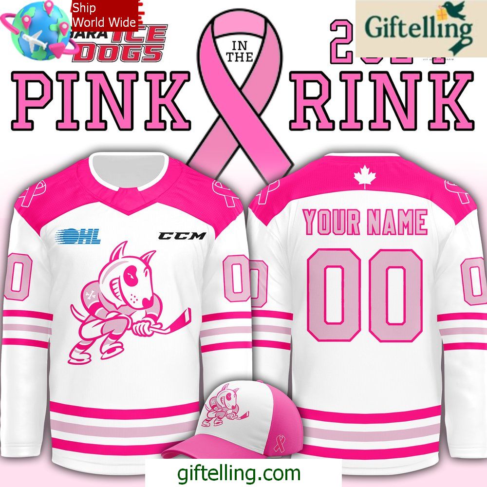 Niagara IceDogs x Pink in the Rink 2024 Hockey Jersey