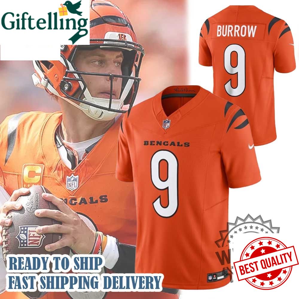 Nike Joe Burrow Orange Cincinnati Bengals Vapor F.U.S.E. Football Jersey