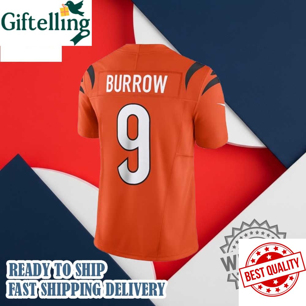 Nike Joe Burrow Orange Cincinnati Bengals Vapor F.U.S.E. Football Jersey