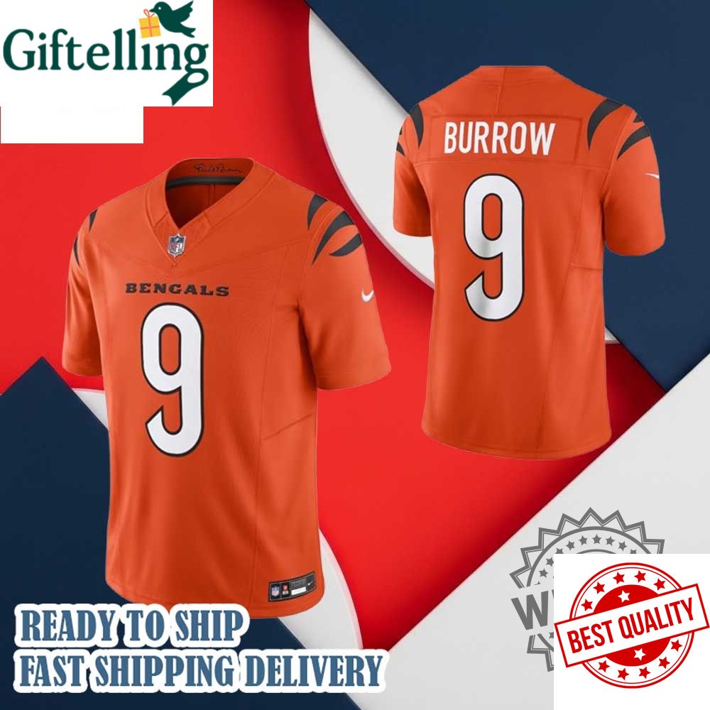 Nike Joe Burrow Orange Cincinnati Bengals Vapor F.U.S.E. Football Jersey