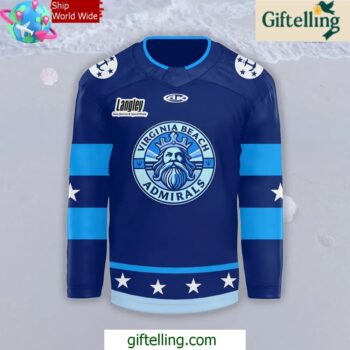 Norfolk Admirals Virginia Beach 2025 Hockey Jersey 2