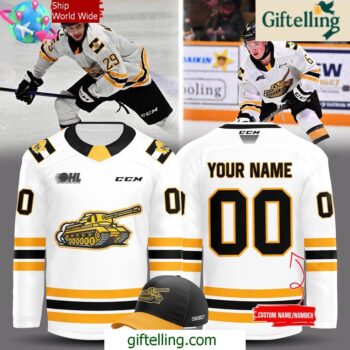North Bay Battalion Uniform 202425 White Hockey Jersey