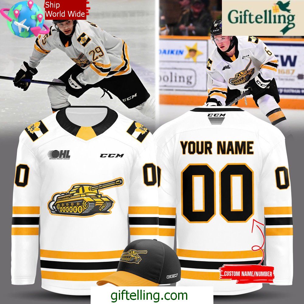 North Bay Battalion Uniform 202425 White Hockey Jersey