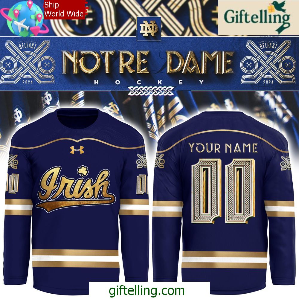 Notre Dame Fighting Irish Belfast Uniform Custom Hockey Jersey