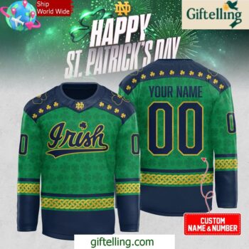 Notre Dame Fighting Irish St Patrick Day 2025 Hockey Jersey