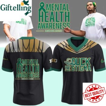 Oregon Ducks Mental Health Awareness Duck The Stigma Football Jersey