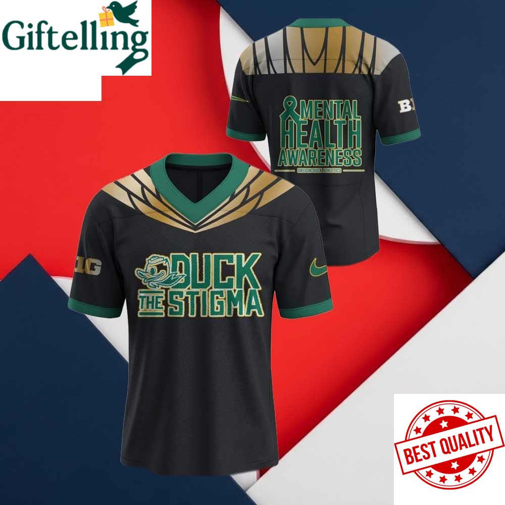 Oregon Ducks Mental Health Awareness Duck The Stigma Football Jersey