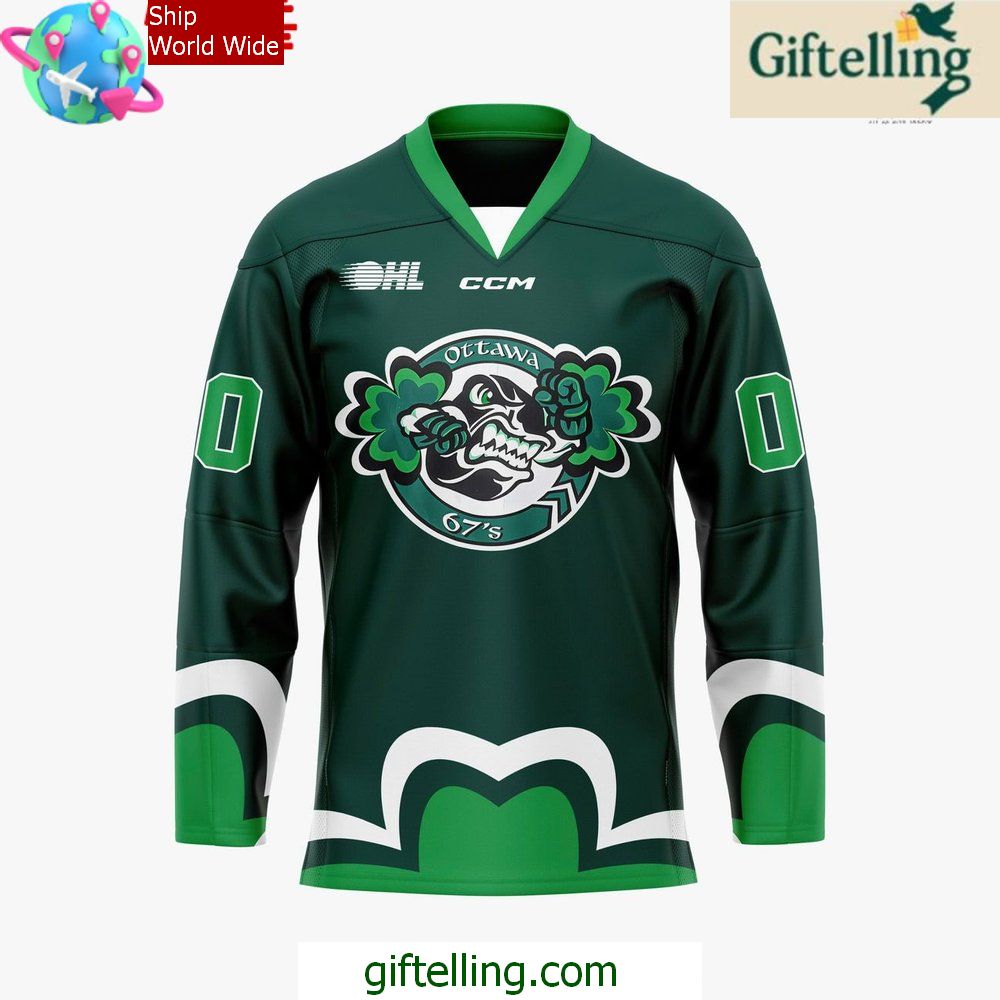 Ottawa 67s x 2025 St Patricks Day Special Hockey Jersey Ottawa 67s x 2025 St Patricks Day Special Hockey Jersey