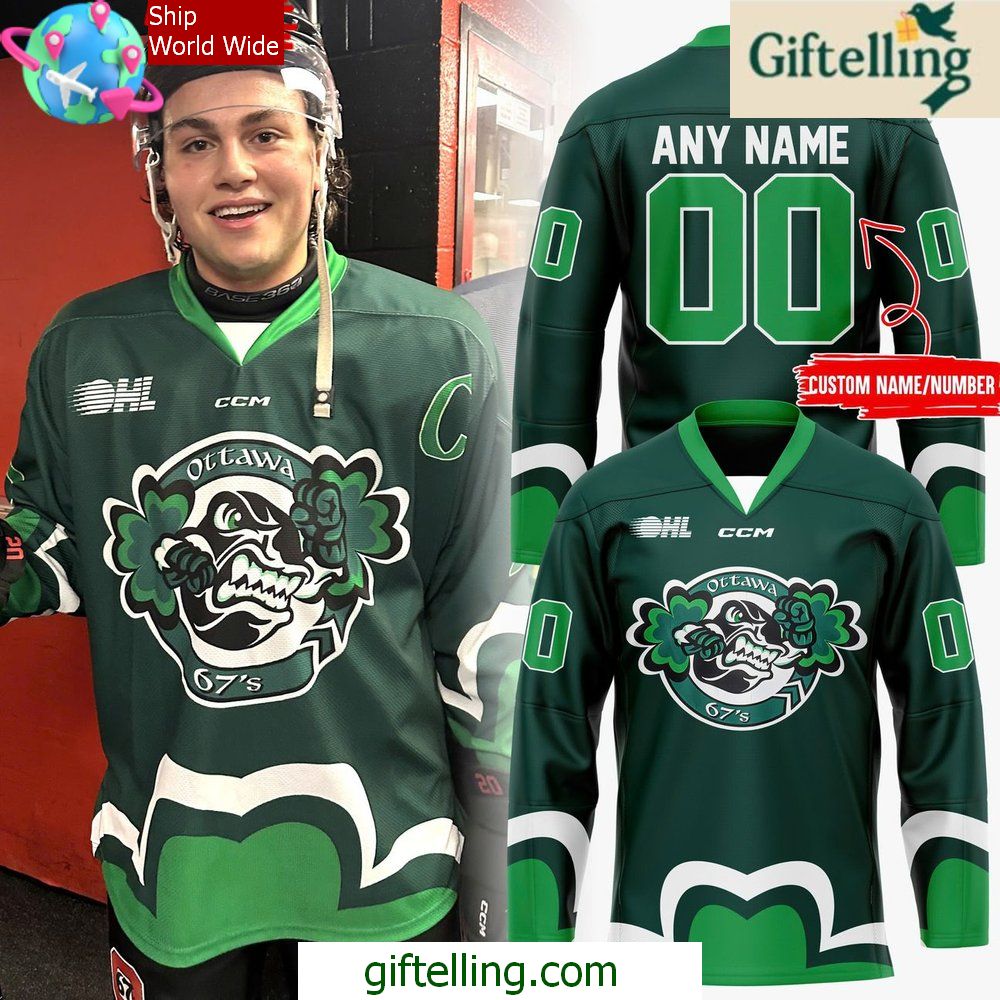 Ottawa 67s x 2025 St Patricks Day Special Hockey Jersey