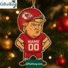 Personalized Trump Football Kansas City Chiefs Christmas Wooden Ornament 2025