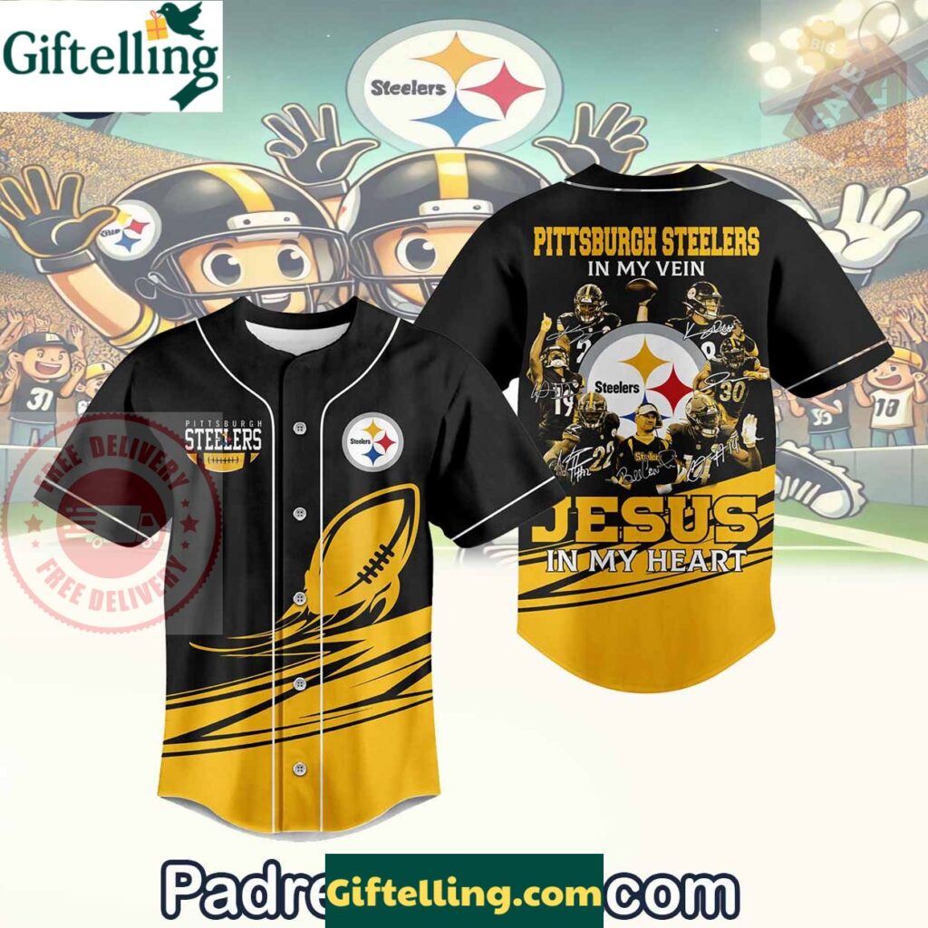Pittsburgh Steelers In My Veins Jesus In My Heart Baseball Jersey Outfit