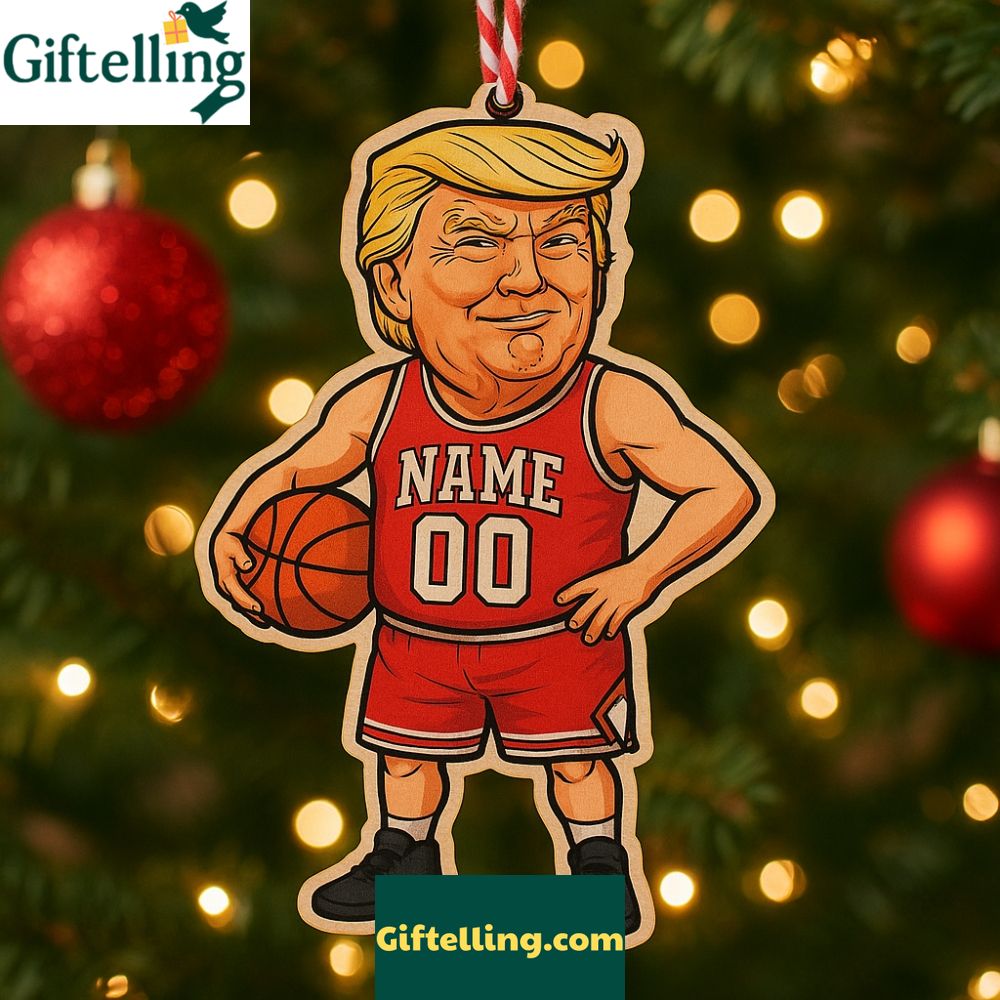 Personalized Donald Trump Christmas Wooden Ornament 2025