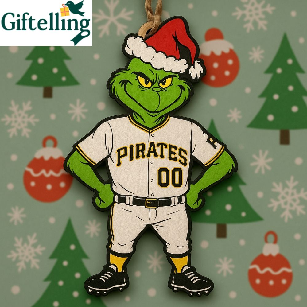 Personalized Grinch Pittsburgh Pirates 2025 Christmas Ornament