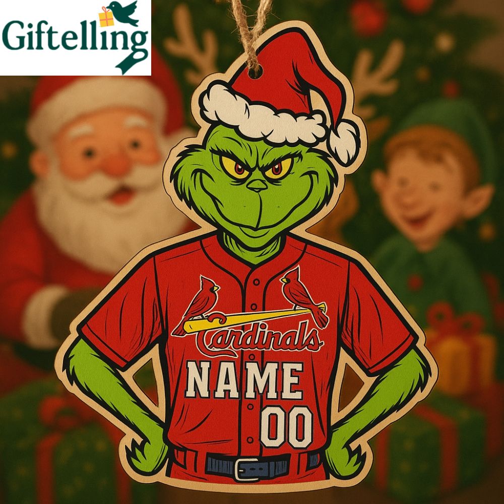 Personalized Grinch St Louis Cardinals 2025 Christmas Ornament