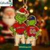Personalized Grinch Texas Rangers Christmas Ornament 2025