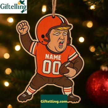 Personalized Trump Football Cleveland Browns 2025 Christmas Ornament