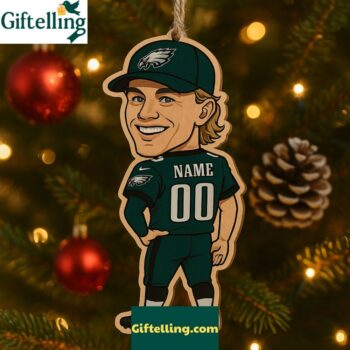 Philadelphia Eagles Cooper Dejean 2025 Christmas Wooden Ornament