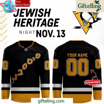 Pittsburgh Penguins Jewish Heritage Night 2024 Hockey Jersey