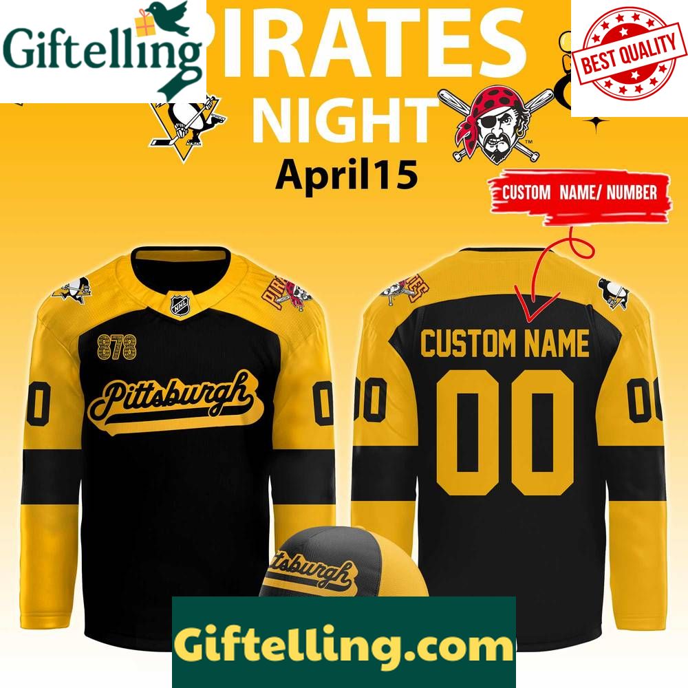 Pittsburgh Penguins x Pirates Night Custom Hockey