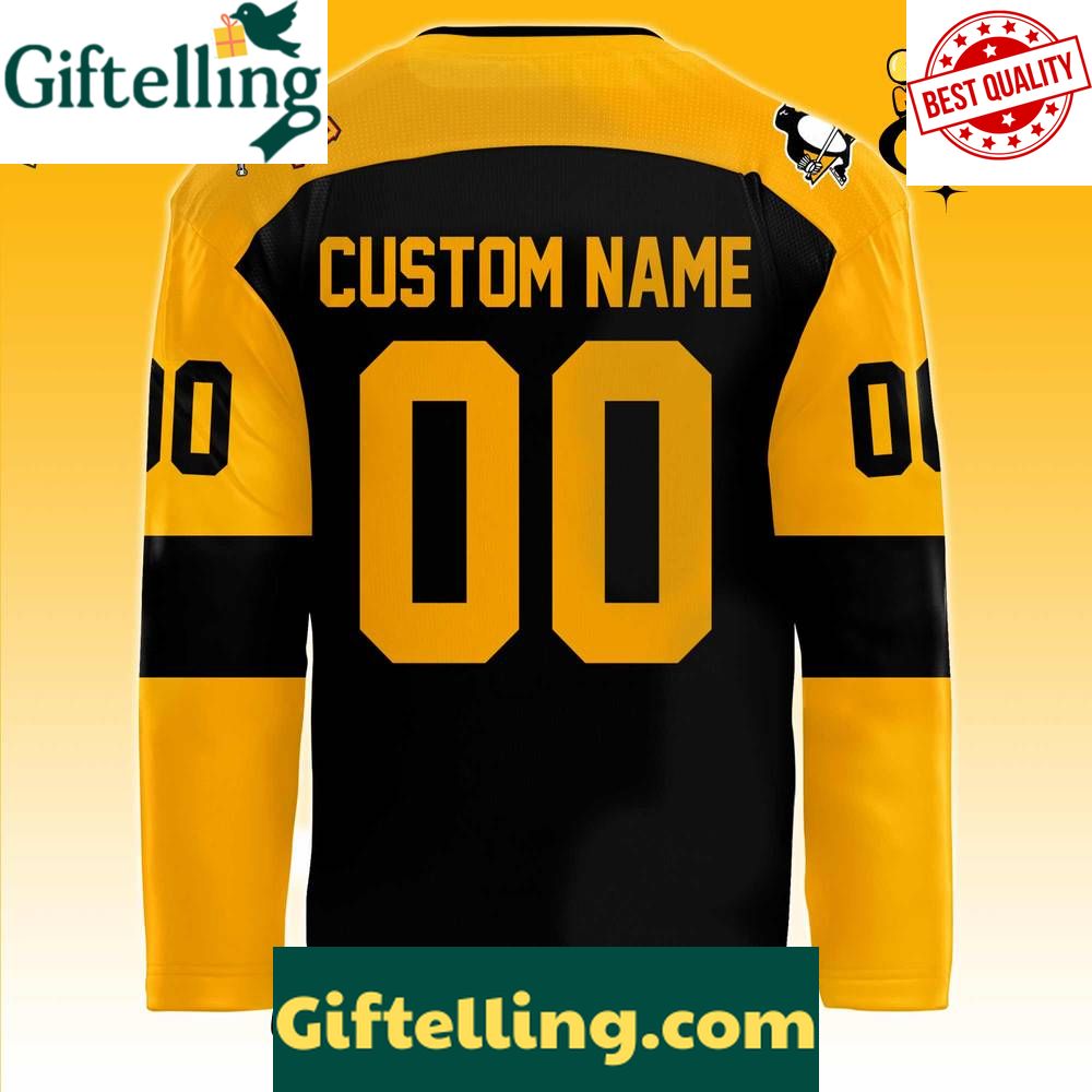 Pittsburgh Penguins x Pirates Night Custom Hockey Jersey
