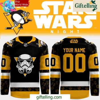 Pittsburgh Penguins x Star Wars Night 2024 Black Hockey Jersey