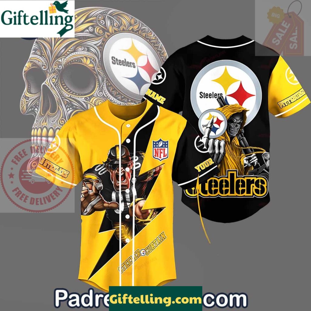 Pittsburgh Steelers Jersey Outift- NFL Baseball Jersey