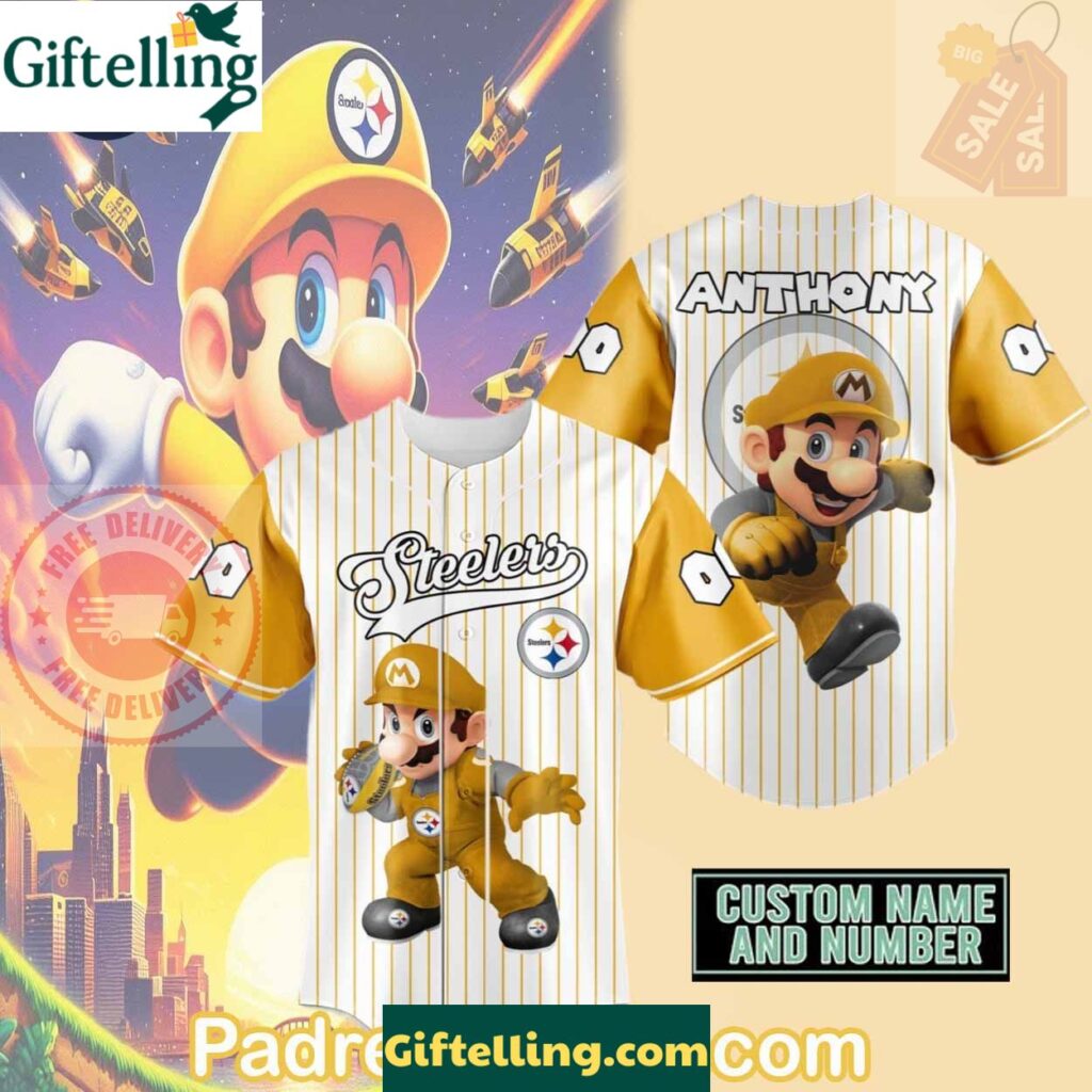 Pittsburgh Steelers Super Mario Baseball Jersey Outfit
