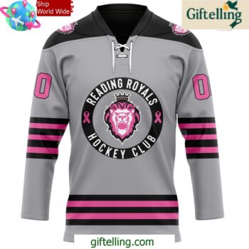 Reading Royals Pink in the Rink 2025 Grey Jersey
