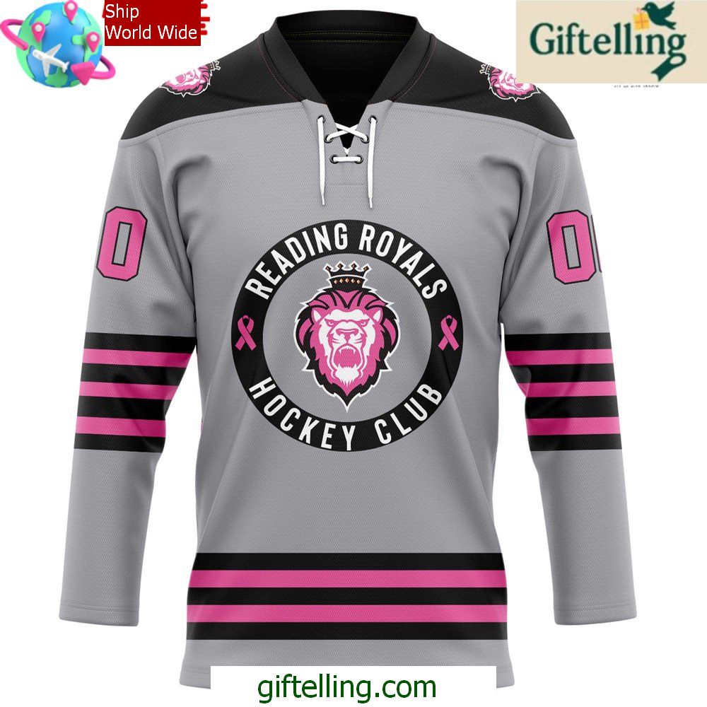 Reading Royals Pink in the Rink 2025 Grey Jersey Reading Royals Pink in the Rink 2025 Grey Jersey