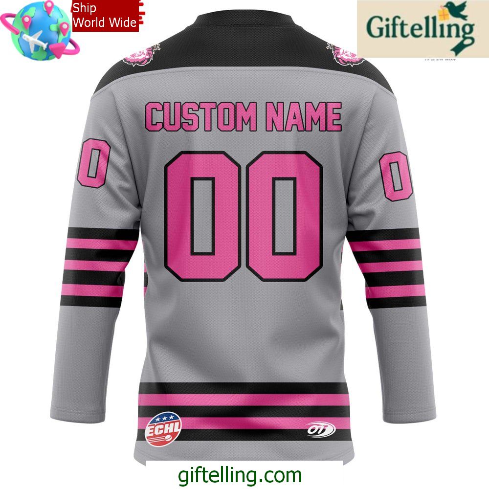 Reading Royals Pink in the Rink 2025 Grey Jersey Reading Royals Pink in the Rink 2025 Grey Jersey