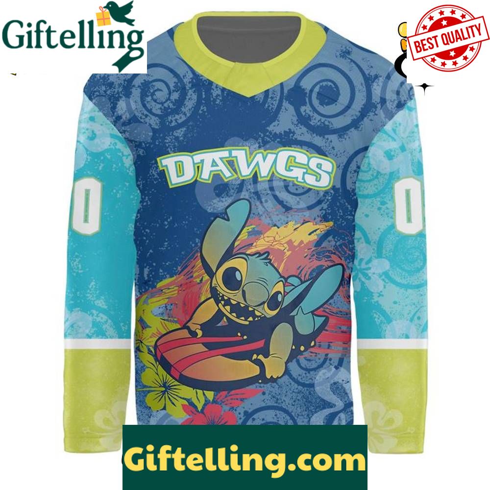 Roanoke Rail Yard Dawgs x Lilo  Stitch Night 2025 Custom Hockey Jersey