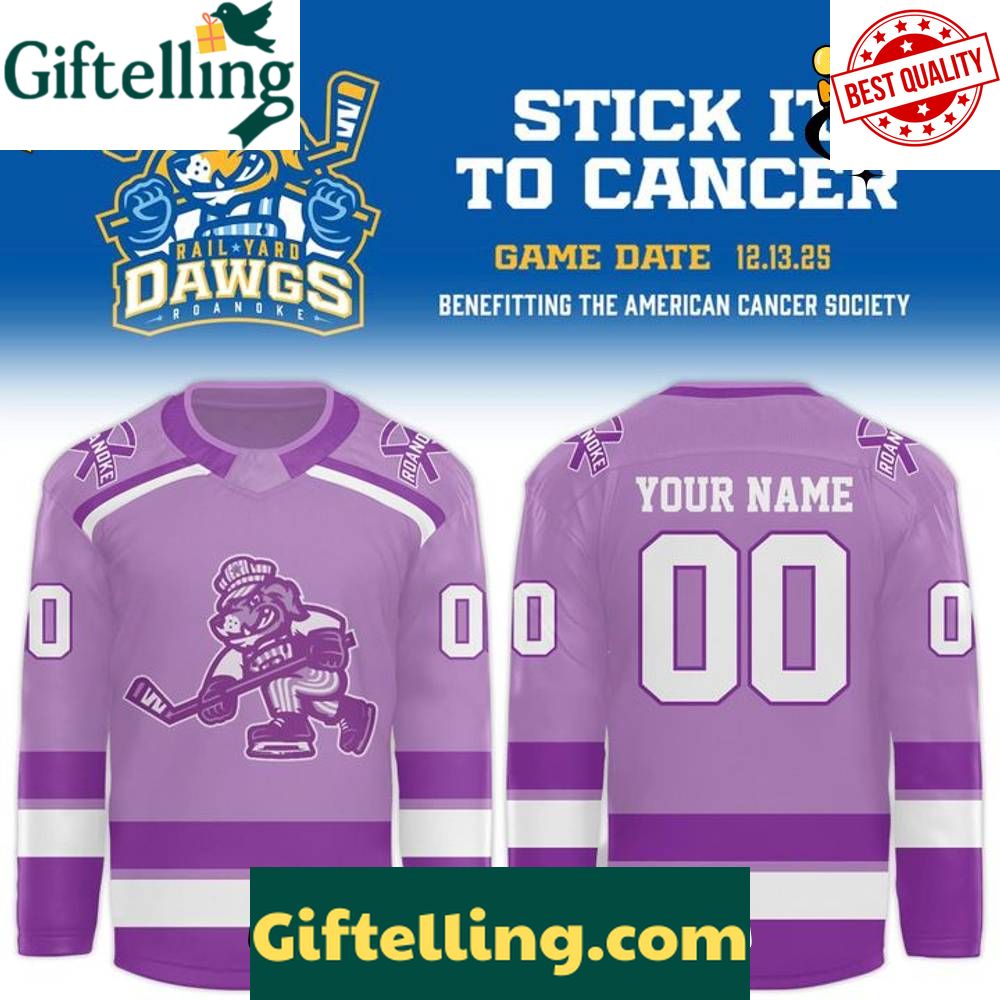 Roanoke Rail Yard Dawgs x Stick it to Cancer Custom Hockey